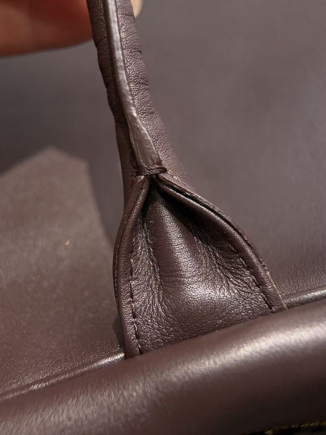 CC Maxi Bowling Bag 35cm Dark Brown Leather Best Version