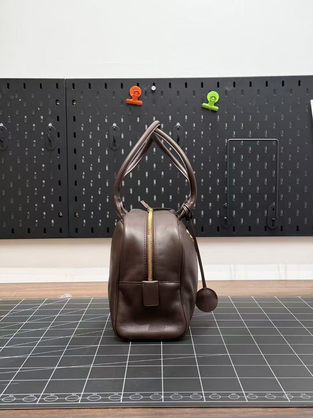 CC Maxi Bowling Bag 35cm Dark Brown Leather Best Version