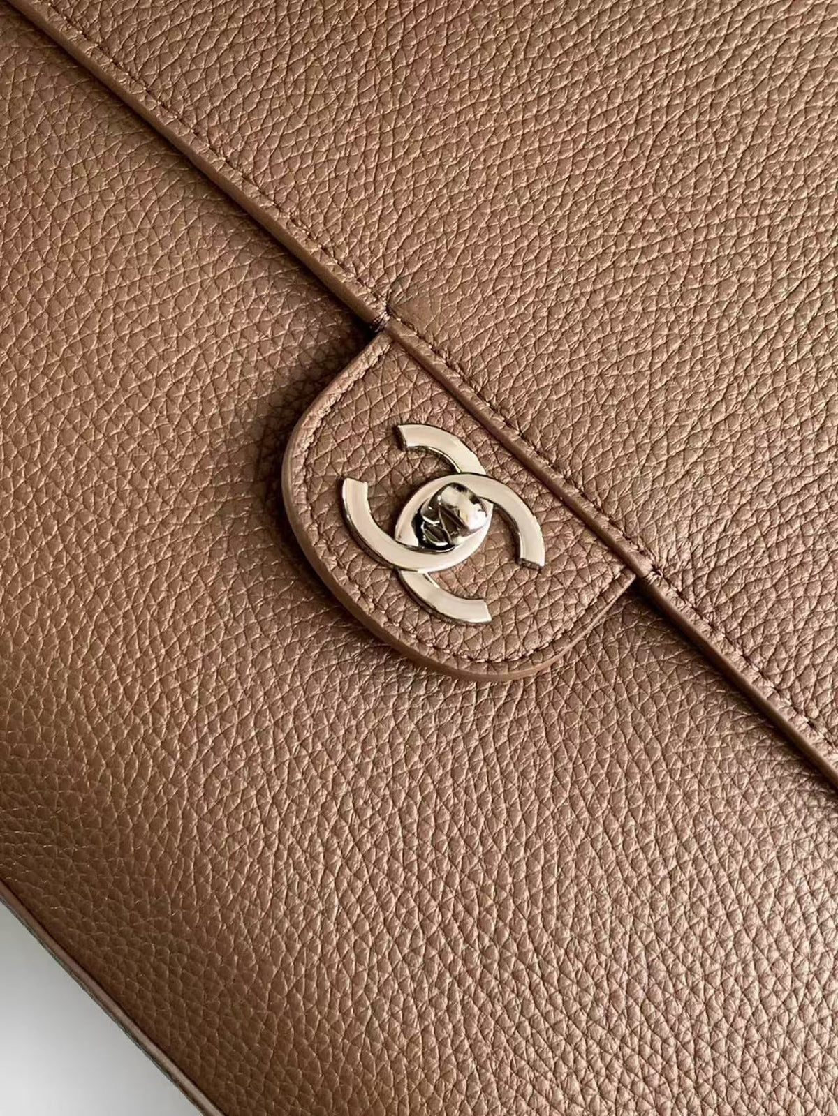 Chanel 2026 Maxi Flap Bag 38.5cm Taupe Calfskin Best Version