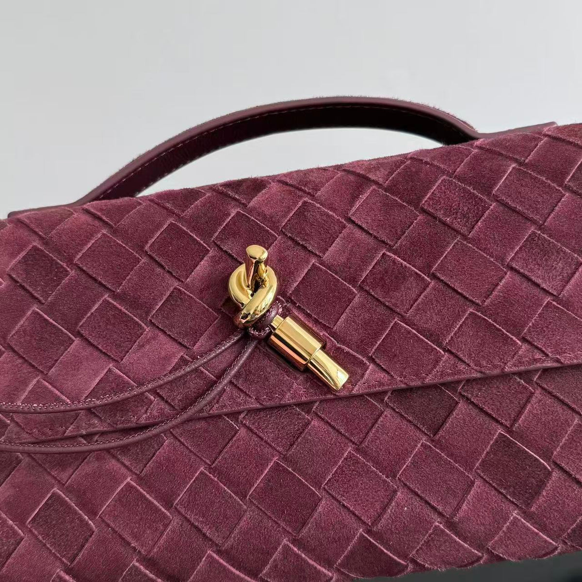 BV 26s Andiamo Long Clutch 31cm Deep Mahogany Suede 741511