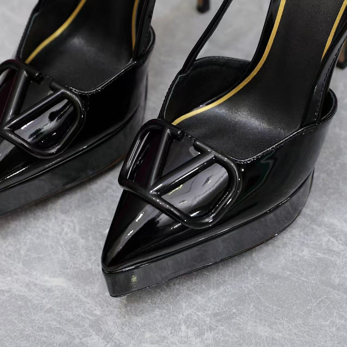 Valentino Garavani VLogo Platform Slingback 12cm Stiletto Leather 120