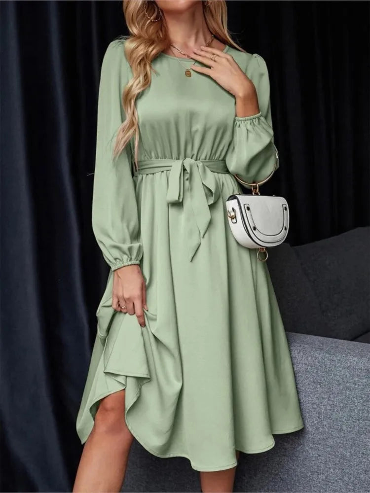 Robe en Satin avec Manche