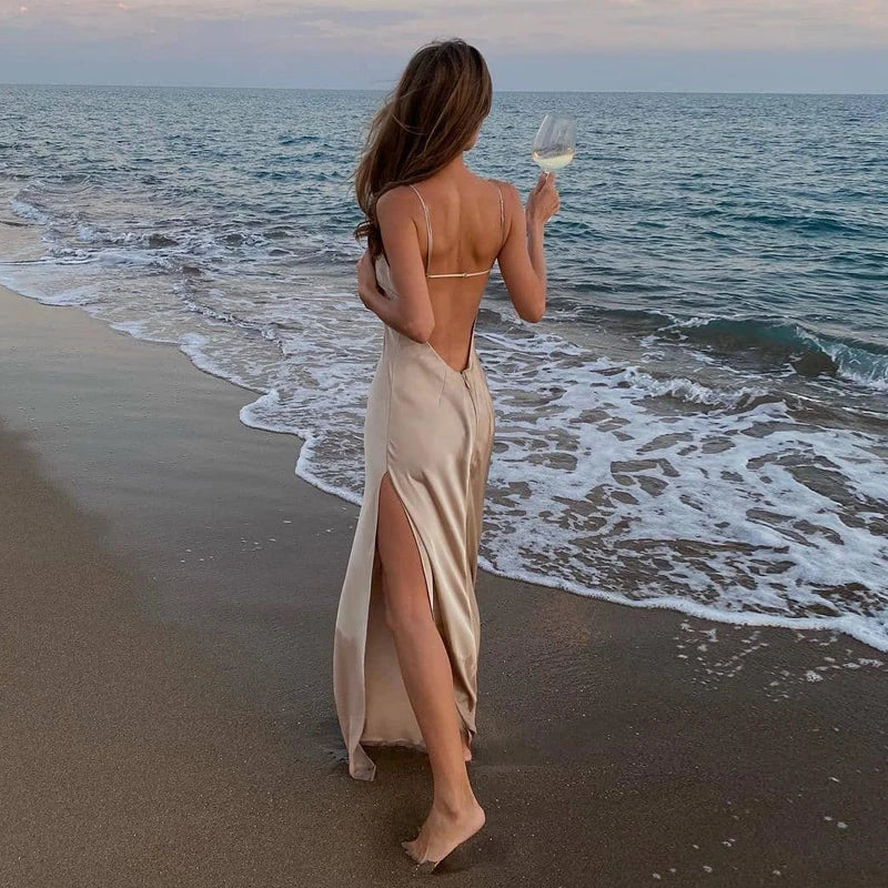 Robe en Satin avec Fente
