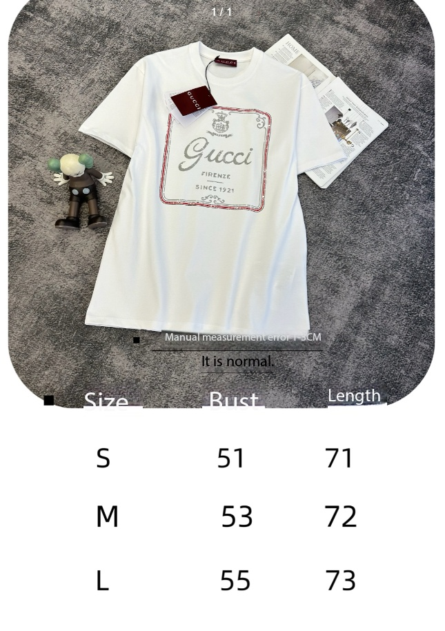 GG SS26 Firenze 1921 Logo T-shirt White Cotton 350730