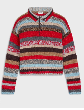 Celine Polo Sweater In Mouline Alpaca And Wool