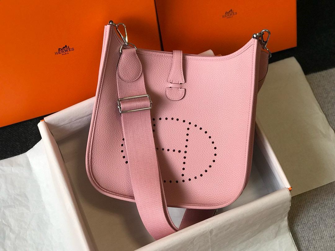 HM Evelyne 28 Togo Bag Pink