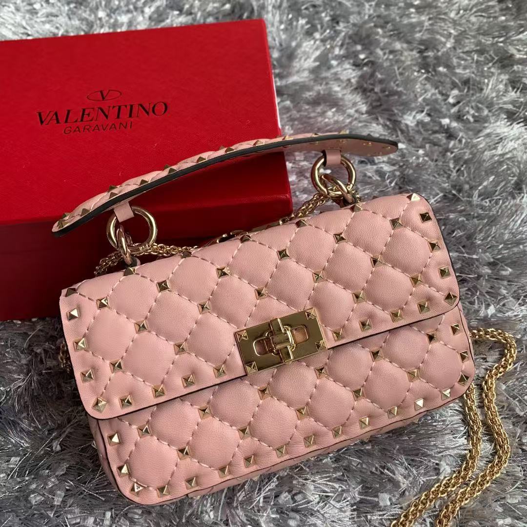 VT Small Rockstud Spike Bag 20cm Lambskin