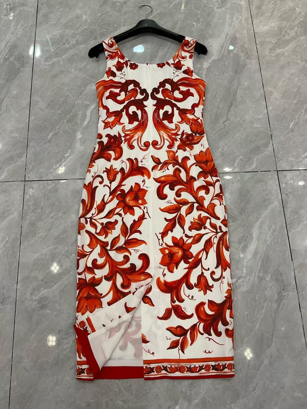 Dolcegabbana Majolica-Print Charmeuse Dress
