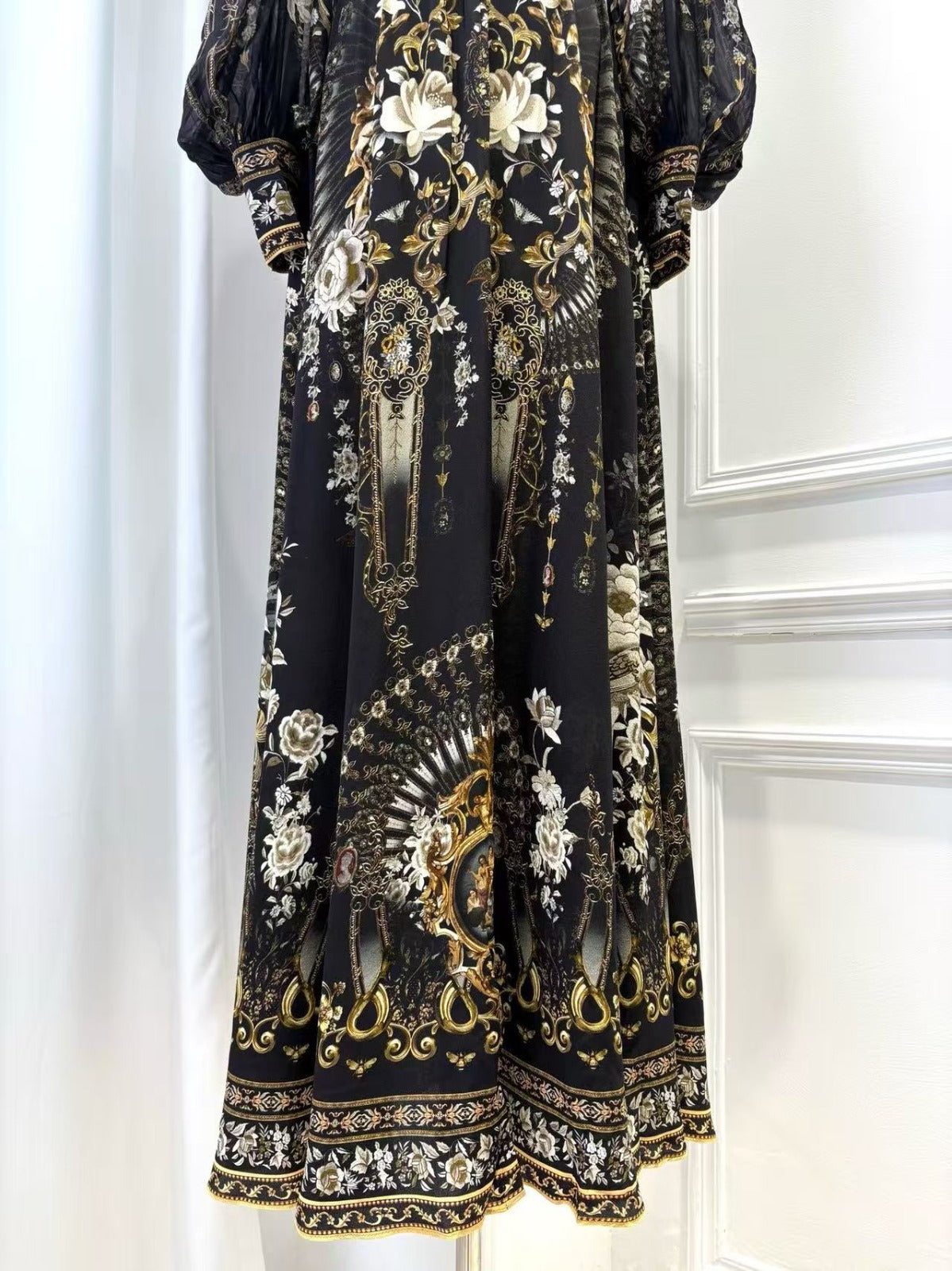 Flamenco Folklore Tiered Dress With Neck Frill