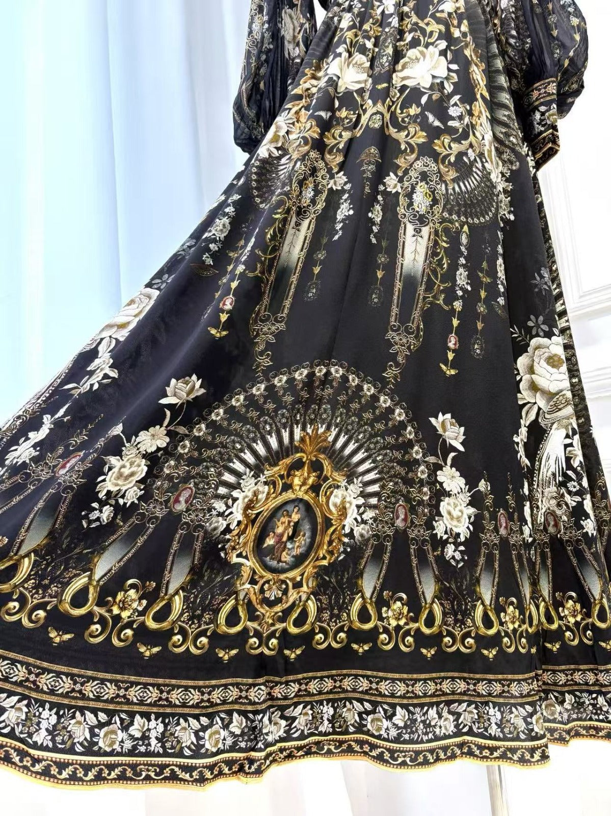 Flamenco Folklore Tiered Dress With Neck Frill