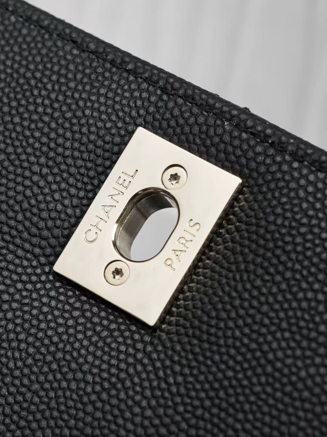CC 26s Maxi Flap Small Bag With Top Handle Black Caviar