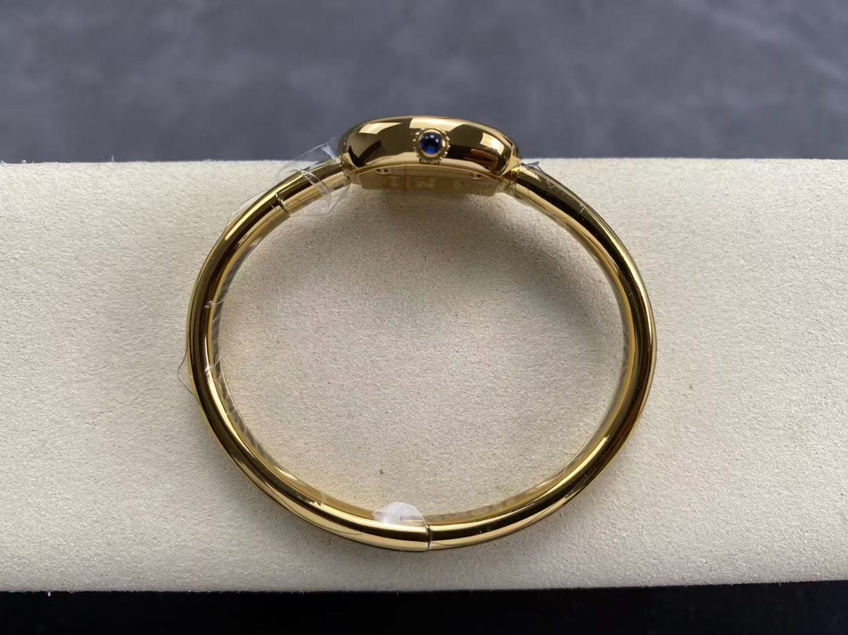 Cartier Baignoire Mini 18.5mm Yellow Gold Clous de Paris Dial