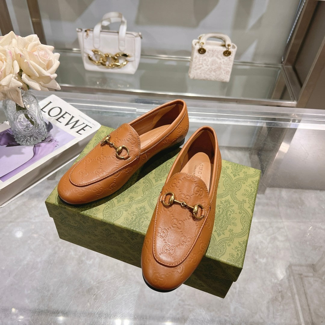 Gucci 26s Loafers Camel Leather 156865