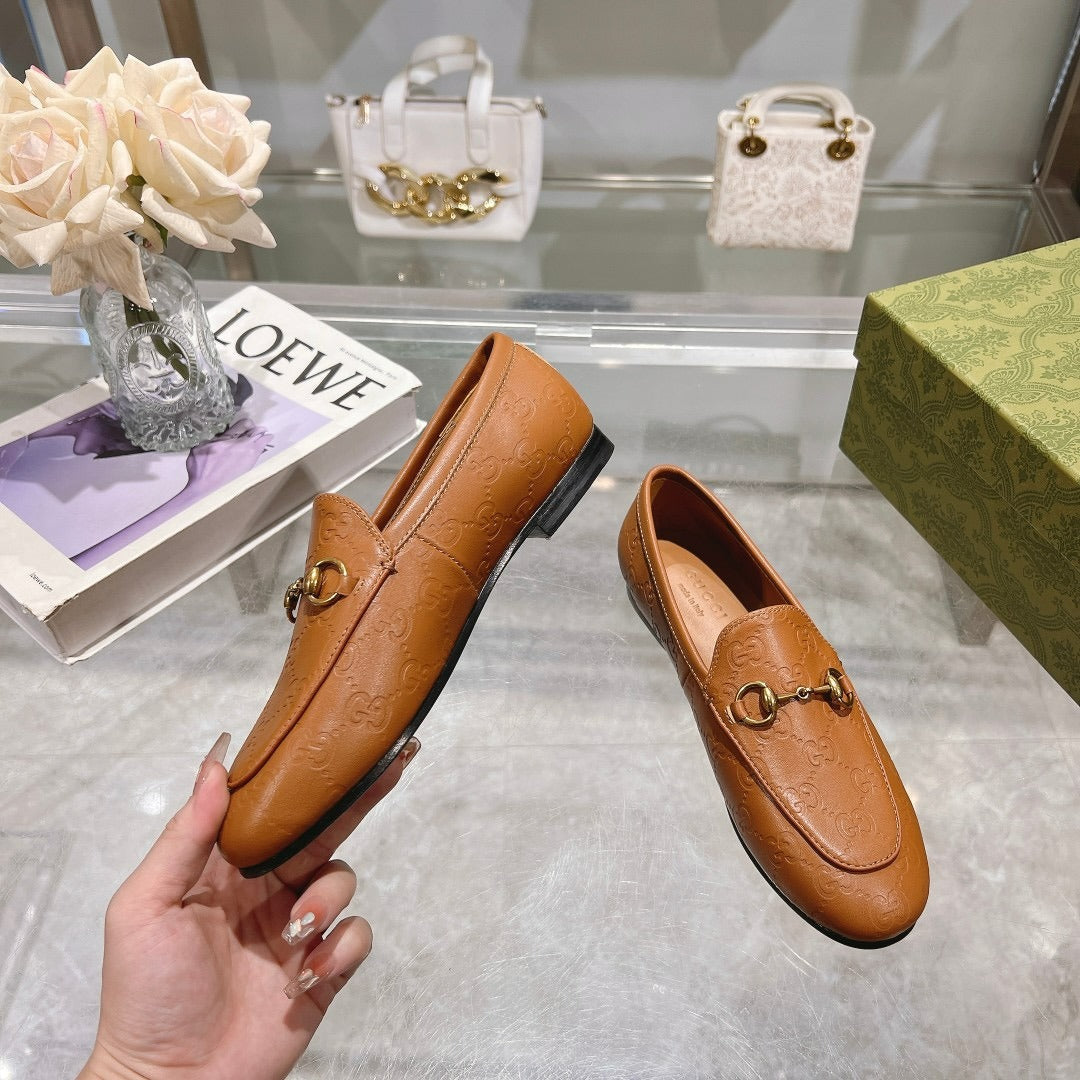 Gucci 26s Loafers Camel Leather 156865
