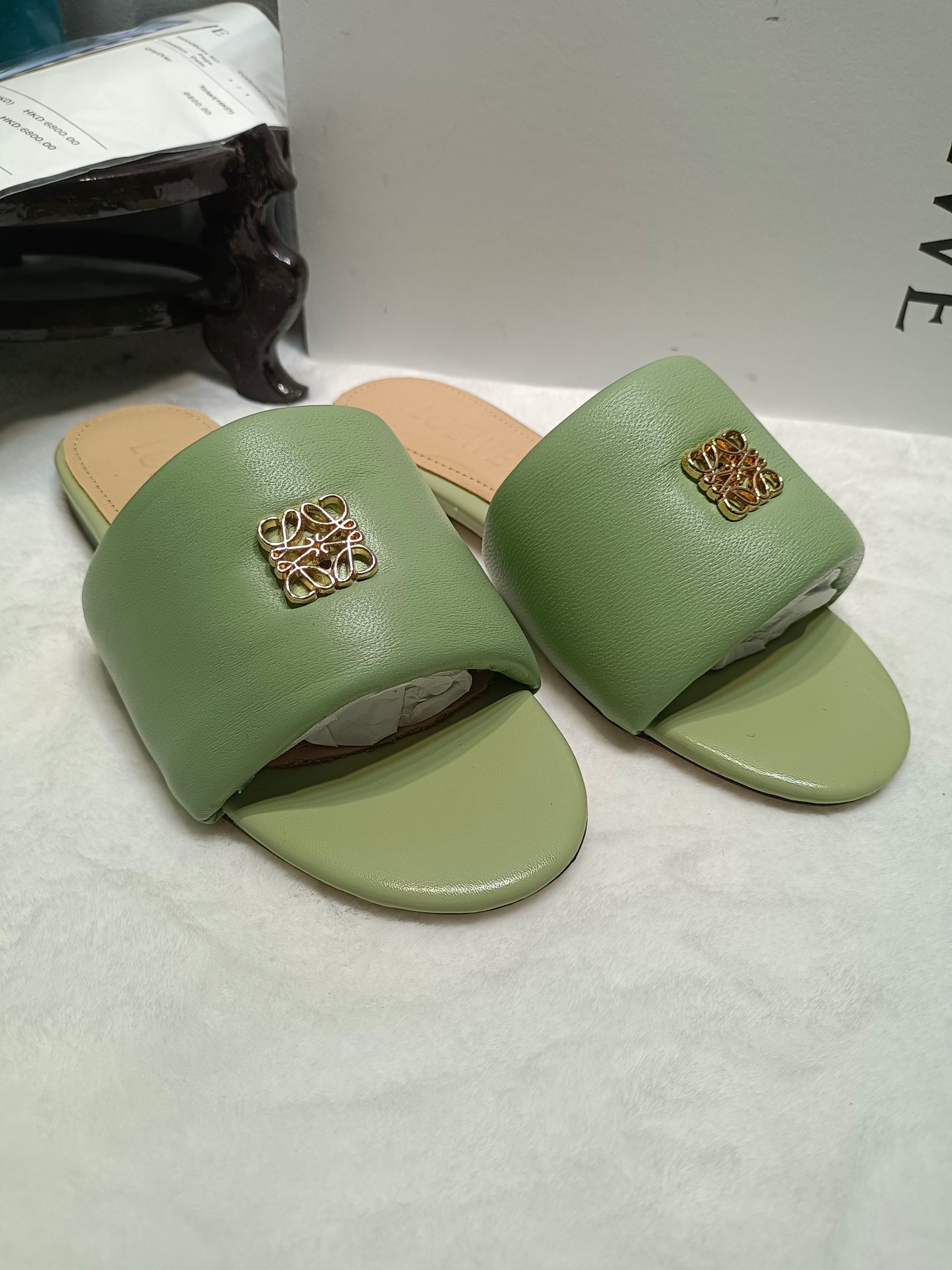Loewe Anagram Padded Slide Multicolor Flat Sheepskin