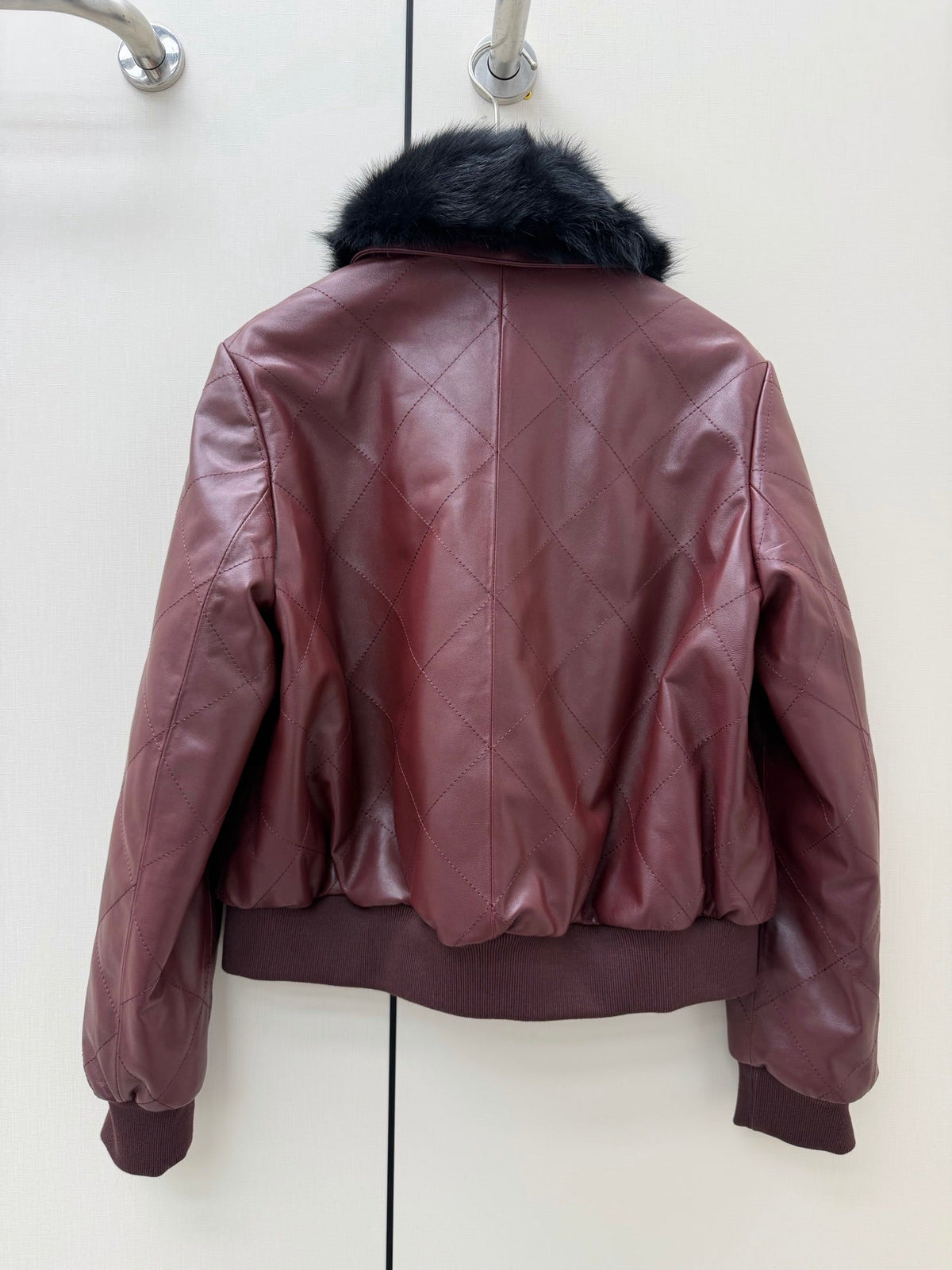 CC 26S Logo Hardware Fur Collar Jacket Lambskin 435086
