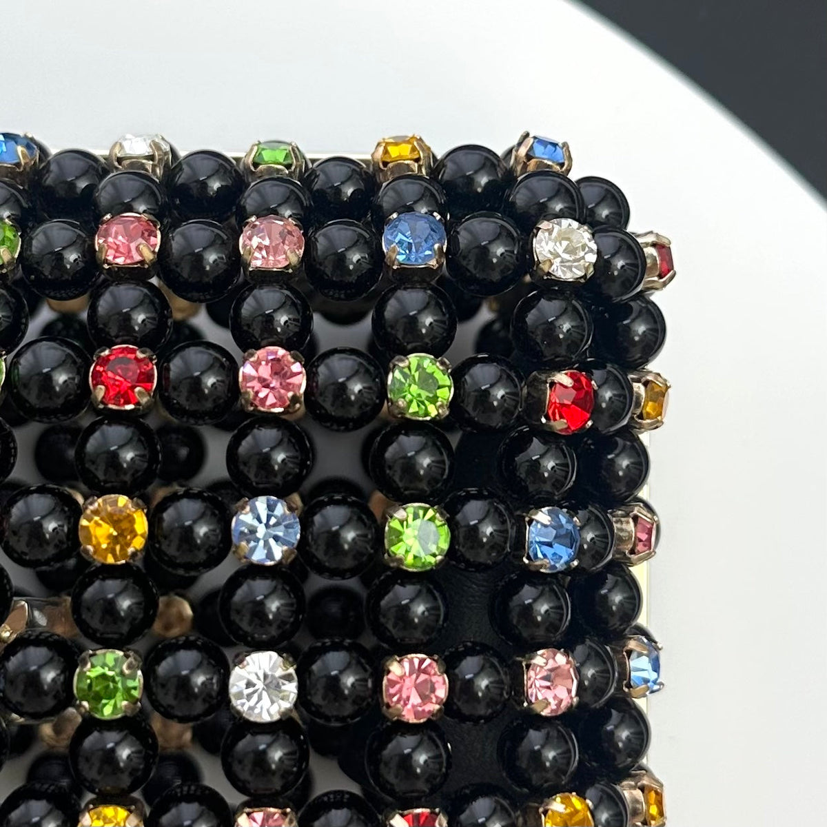 CC Cruise Evening Clutch 17cm Pearl Multicolor Crystal Rhinestones
