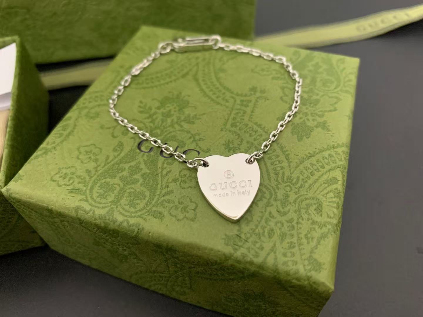 GG Trademark Bracelet With Heart Pendant