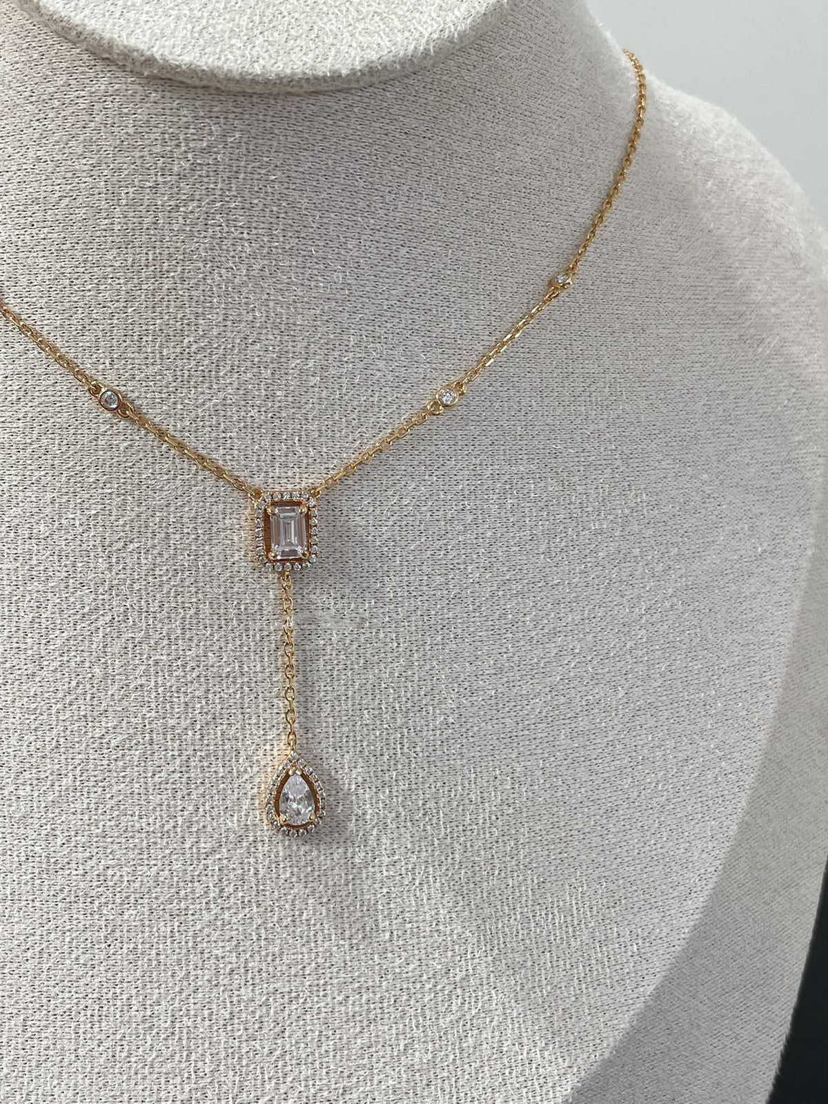 Messika My Twin Diamond Pink Gold Tie Necklace