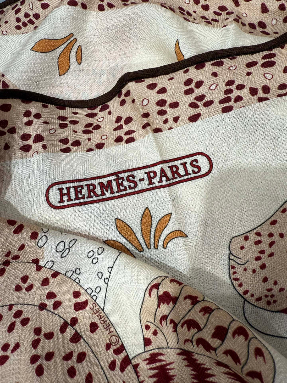 Hermès 2026 Les Leopards Scarf 140cm Cashmere Silk 216583