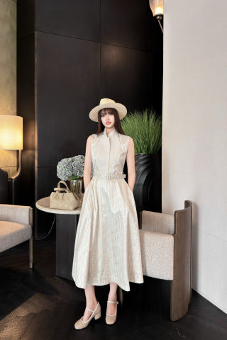 CD Vest Dress Ivory Polyester 394950