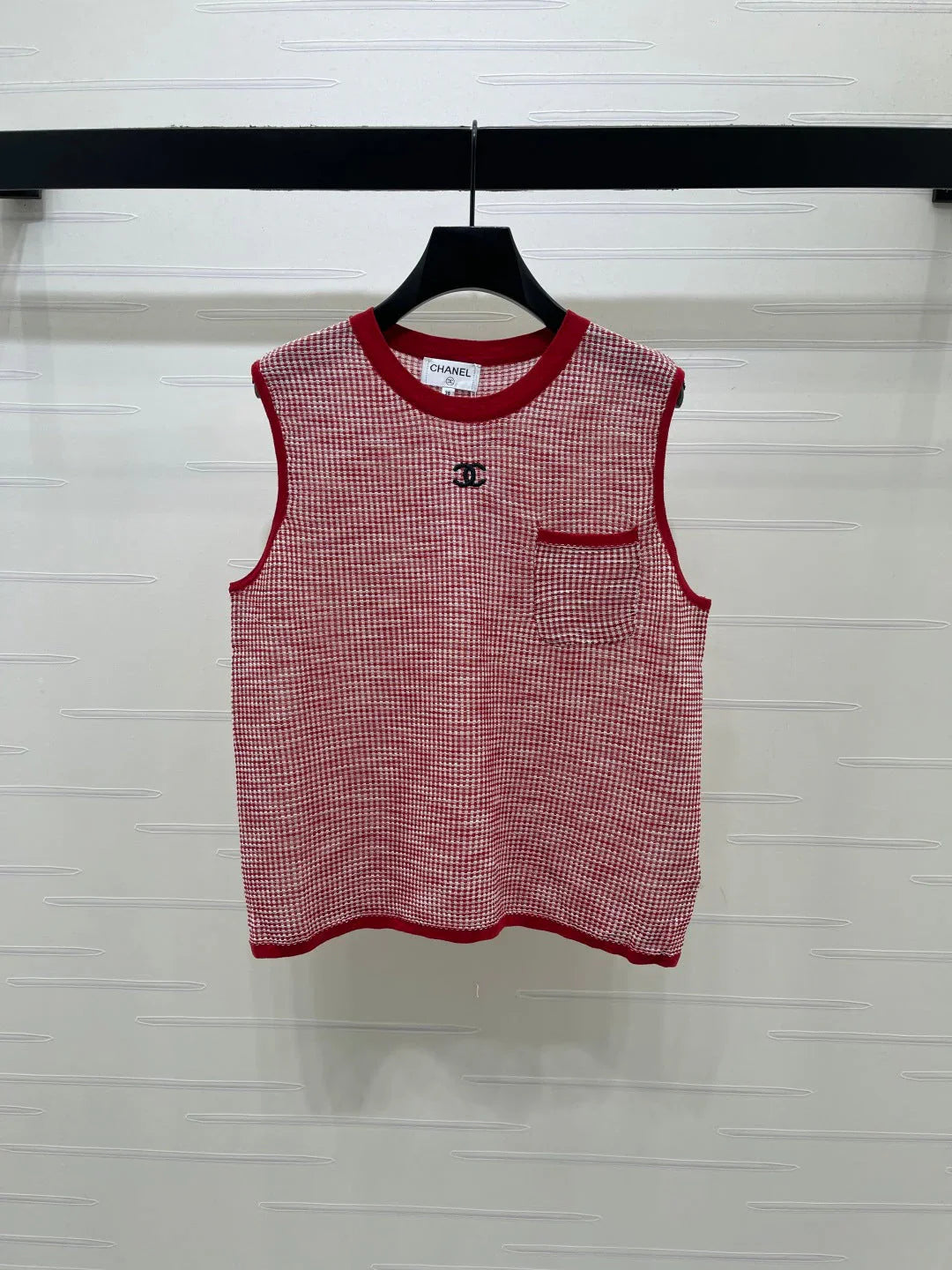 Chanel 2026 Plaid Knit Vest Wool 677744