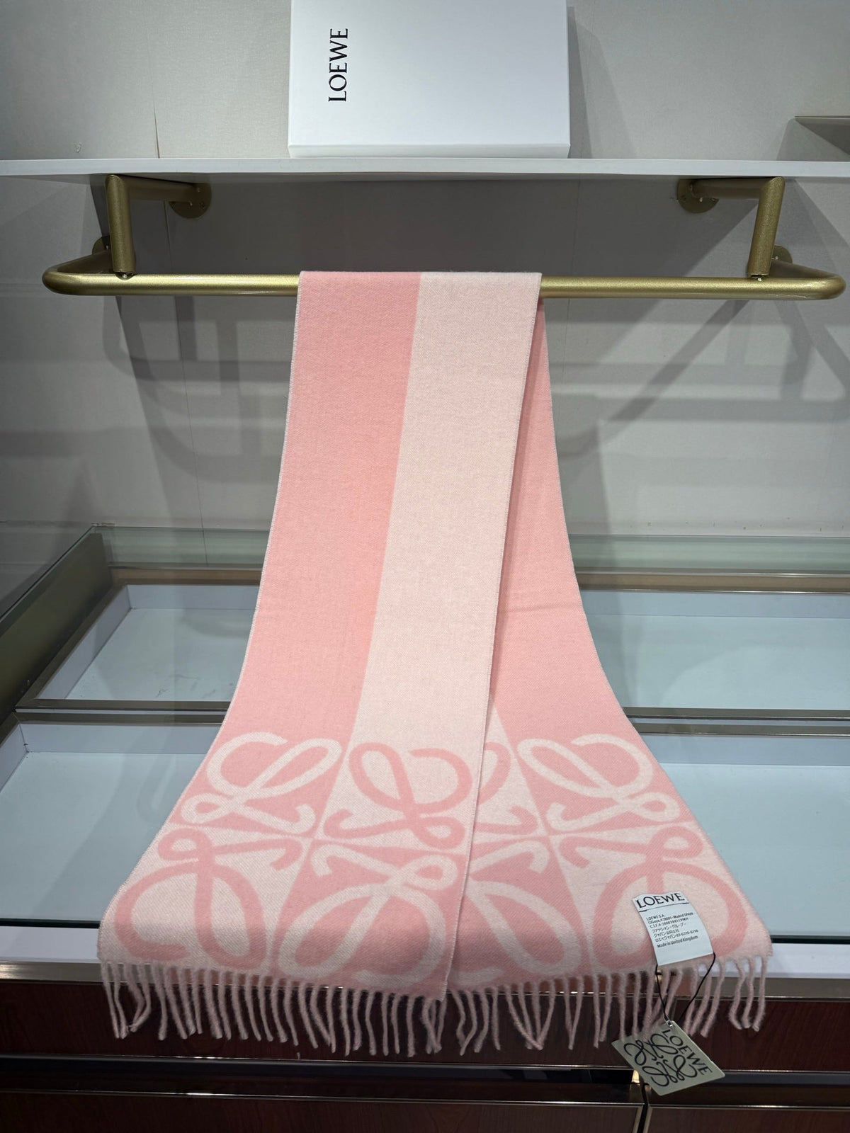 Loewe 2026 Anagram Jacquard Scarf 180cm Wool And Cashmere 217384