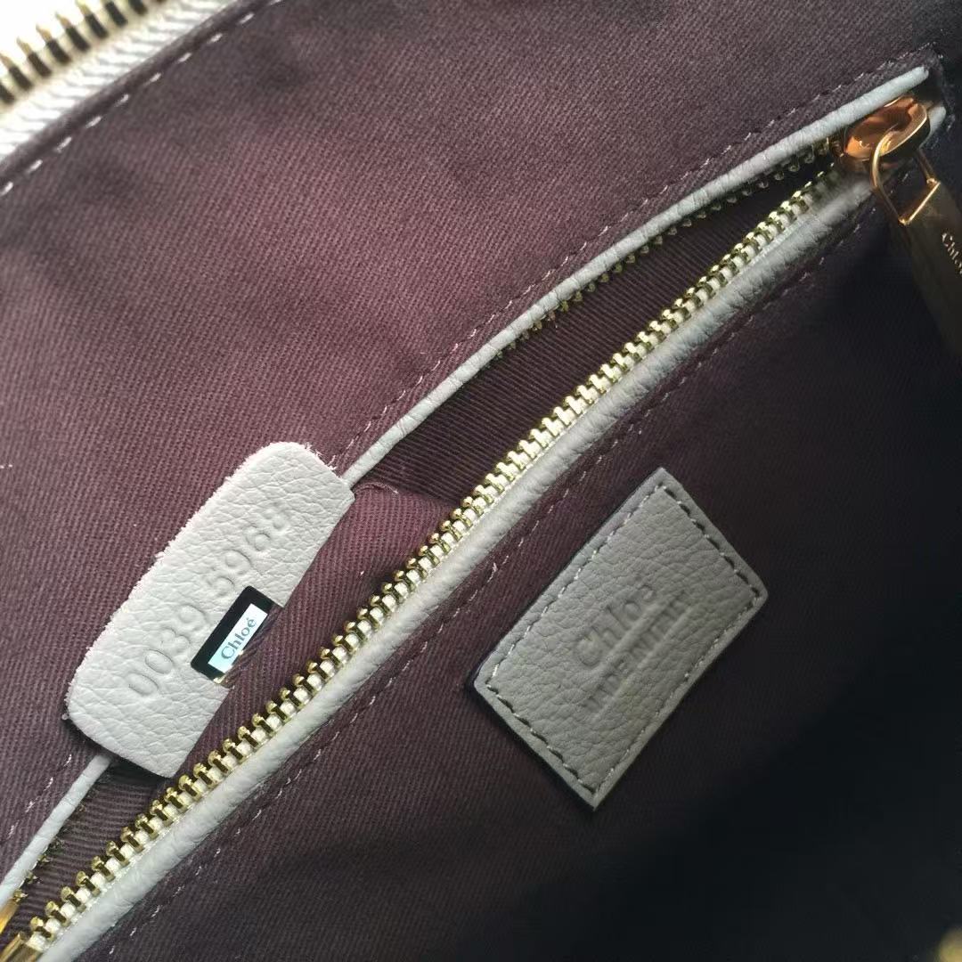 Chloe Marcie Bag Taupe Grained Leather