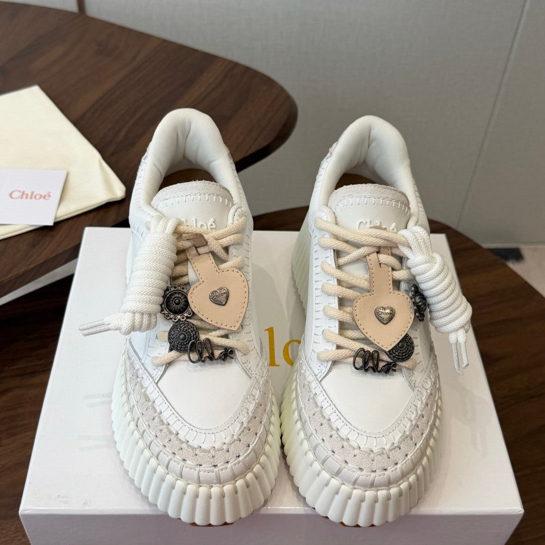 CHLOE 26SS Platform Sneakers Casual Shoes Cowhide 152700