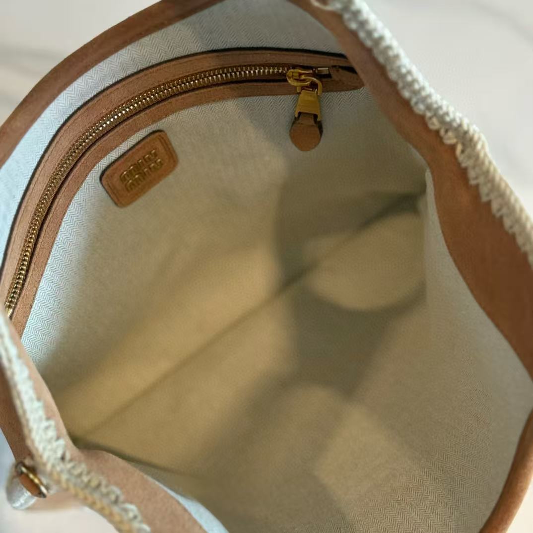 Miumiu Ivy Tote Bag 40 Brown Suede