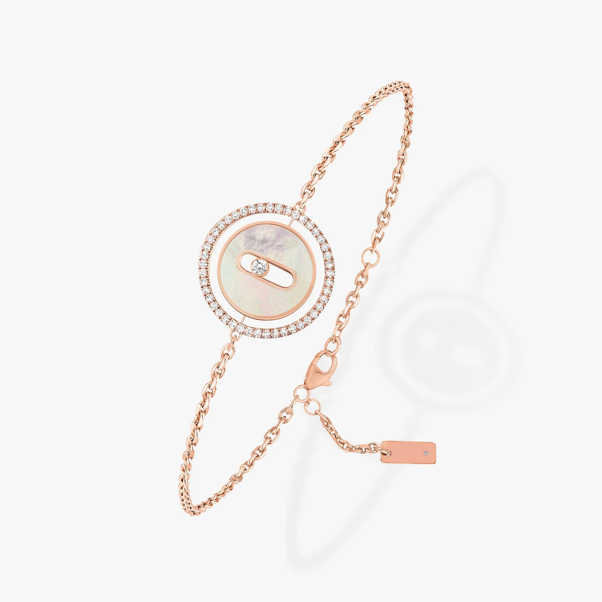 Messika Lucky Move White Mother of Pearl Pink Gold Diamond Bracelet
