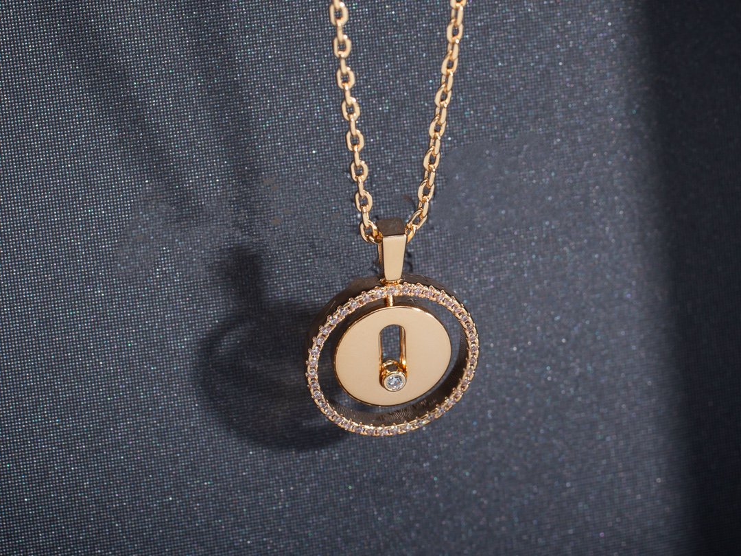 Messika Lucky Move PM Necklace Pink Gold Diamond