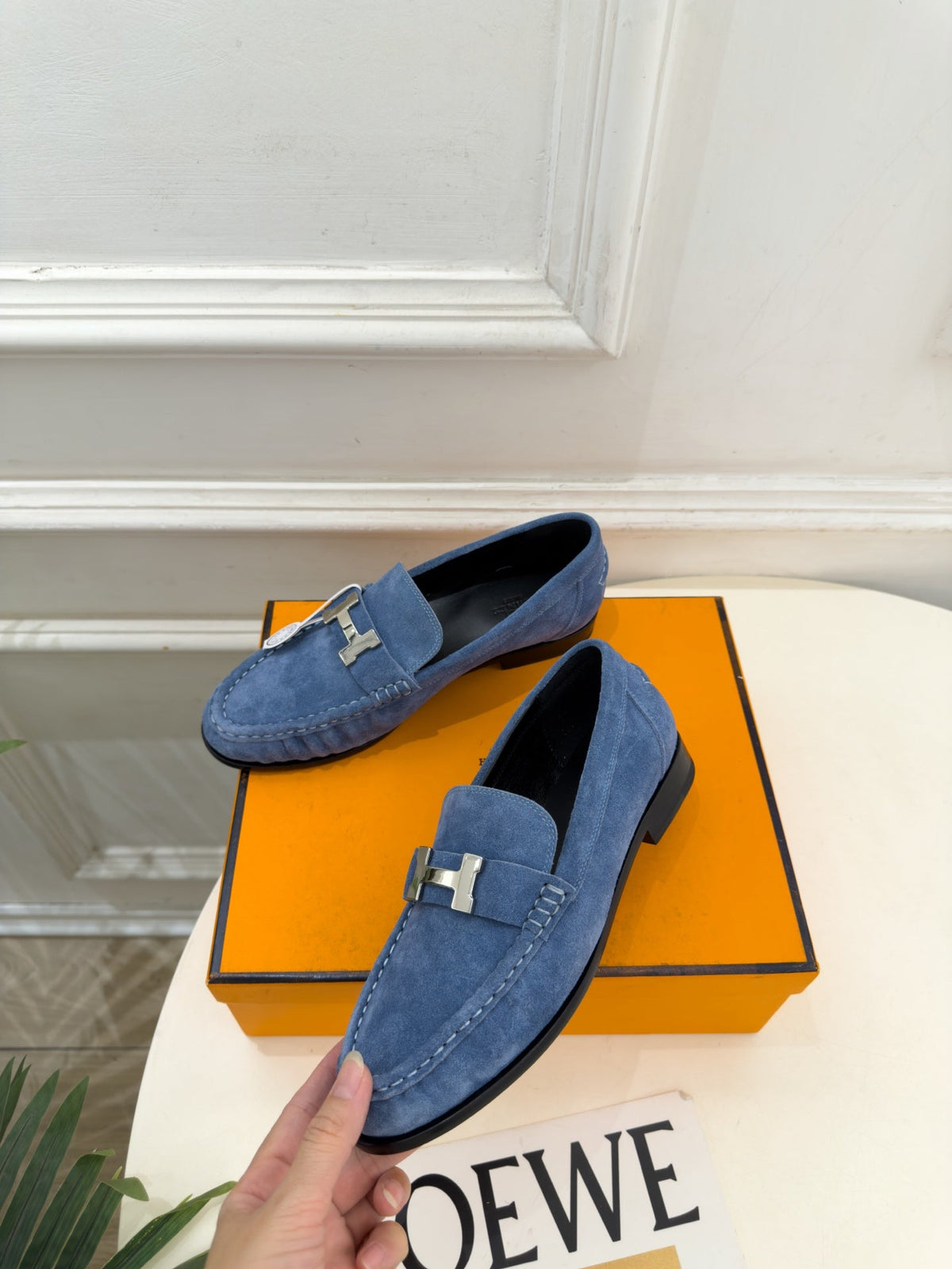HM 26ss Nova Loafers Paris Buckle Suede Goatskin 165020