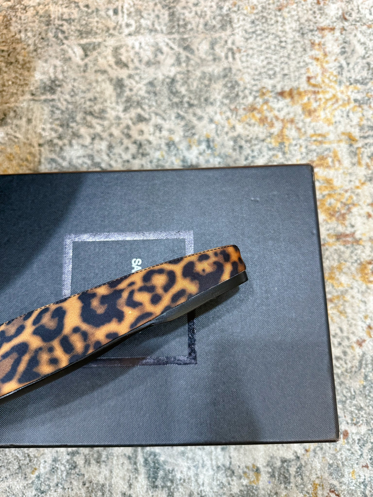 YSL 26s Flat Mules Leopard Print Canvas