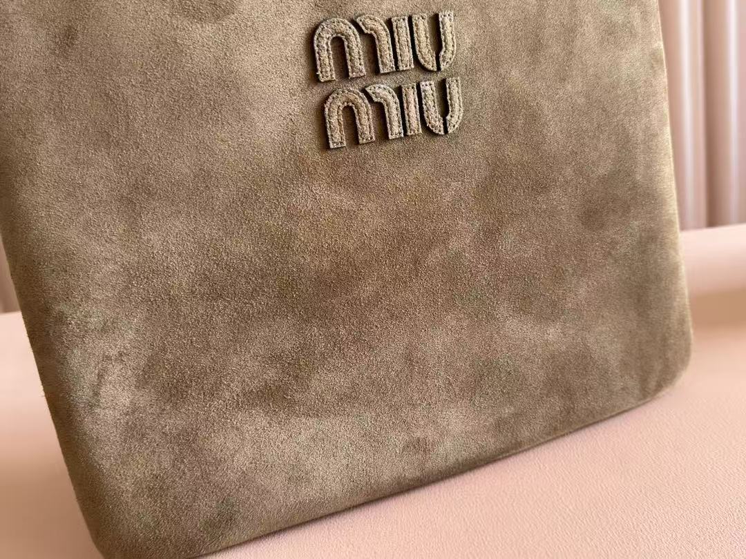 Miu IVY Hobo Bag Brown Suede