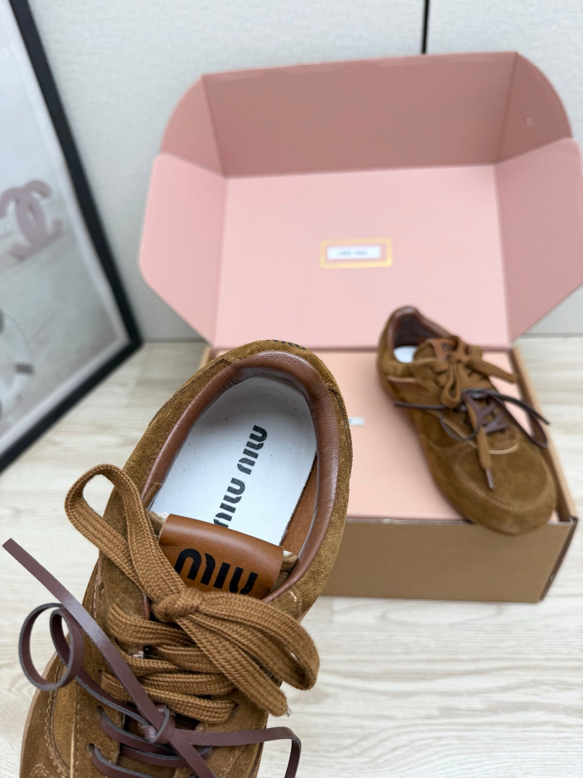 Miumiu 26s Sneakers Brown Suede Style 10