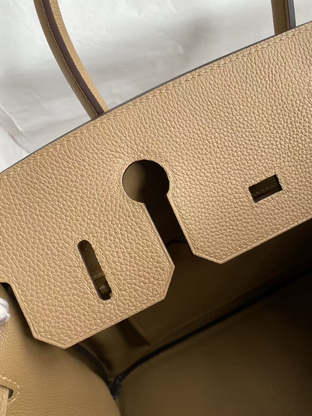HM BIRKIN 25CM BEIGE TOGO LEATHER SLIVER HARDWARE