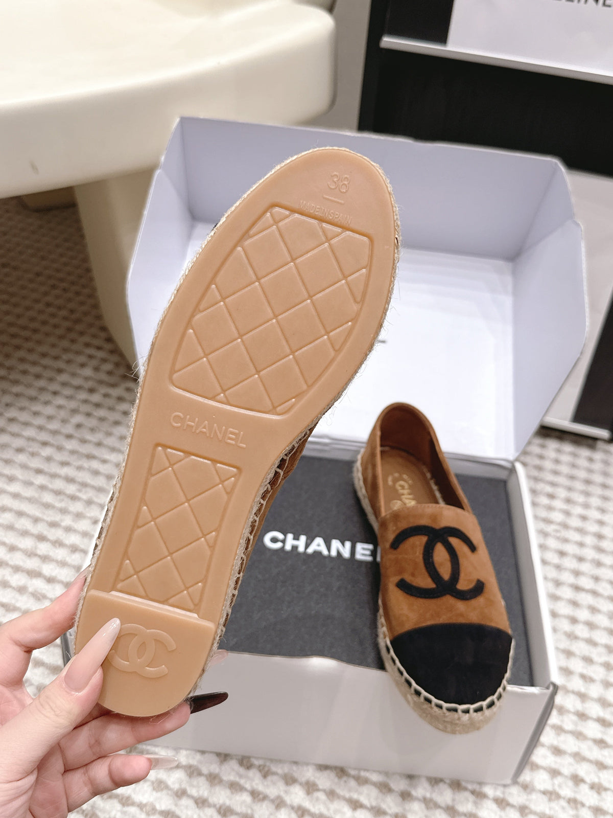 CC 26S Espadrille Slip-Ons in Brown Mix Black Suede