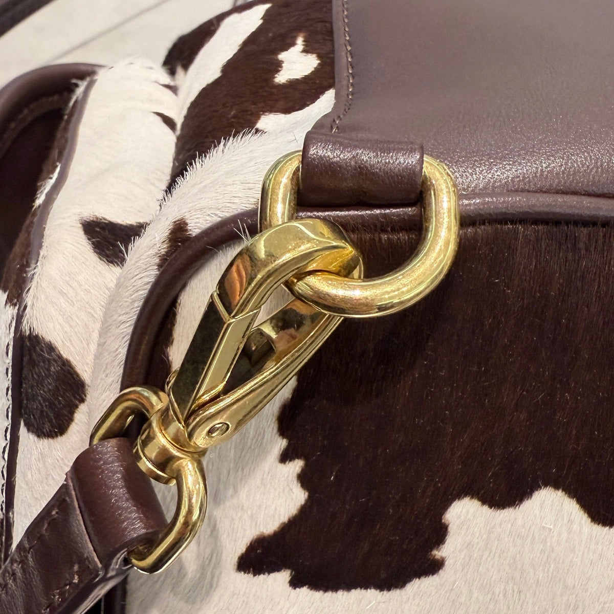 MiuMiu 2026 Calf Hair Backpack 18cm Brown White Suede