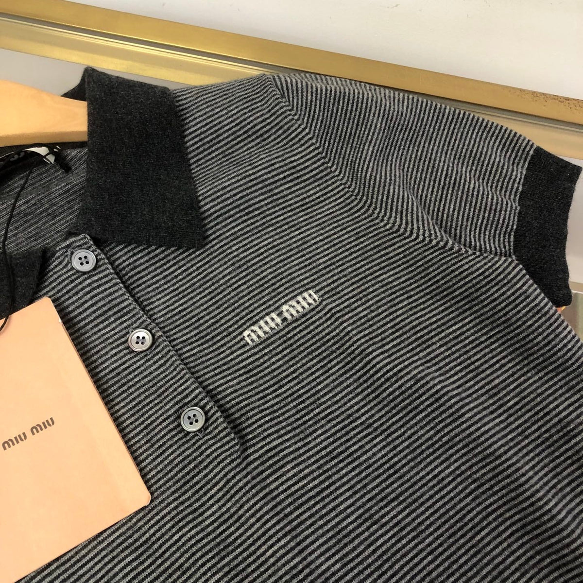 Miumiu 2026 Polo Shirt Gray Cashmere And Silk 435404