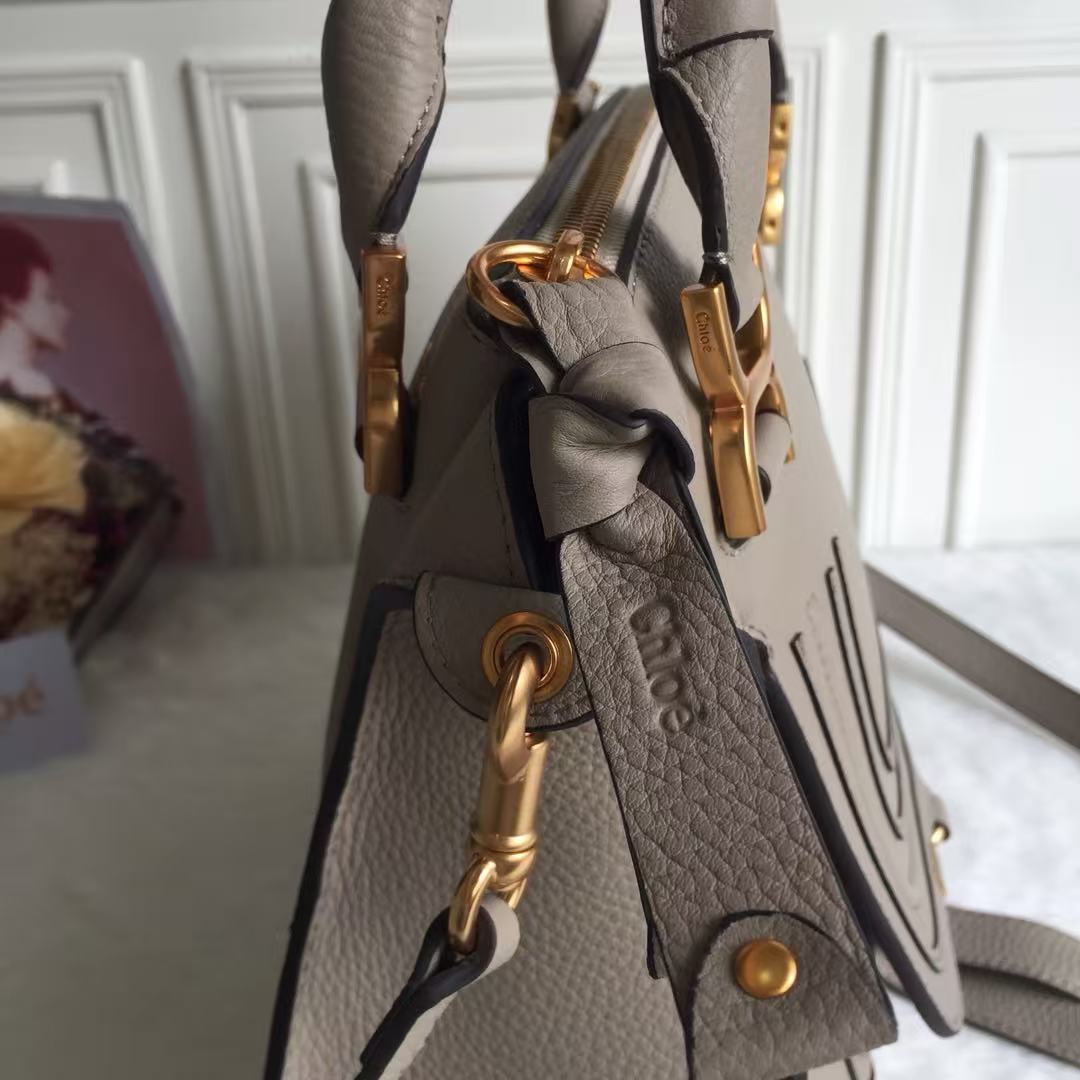 Chloe Marcie Bag Taupe Grained Leather