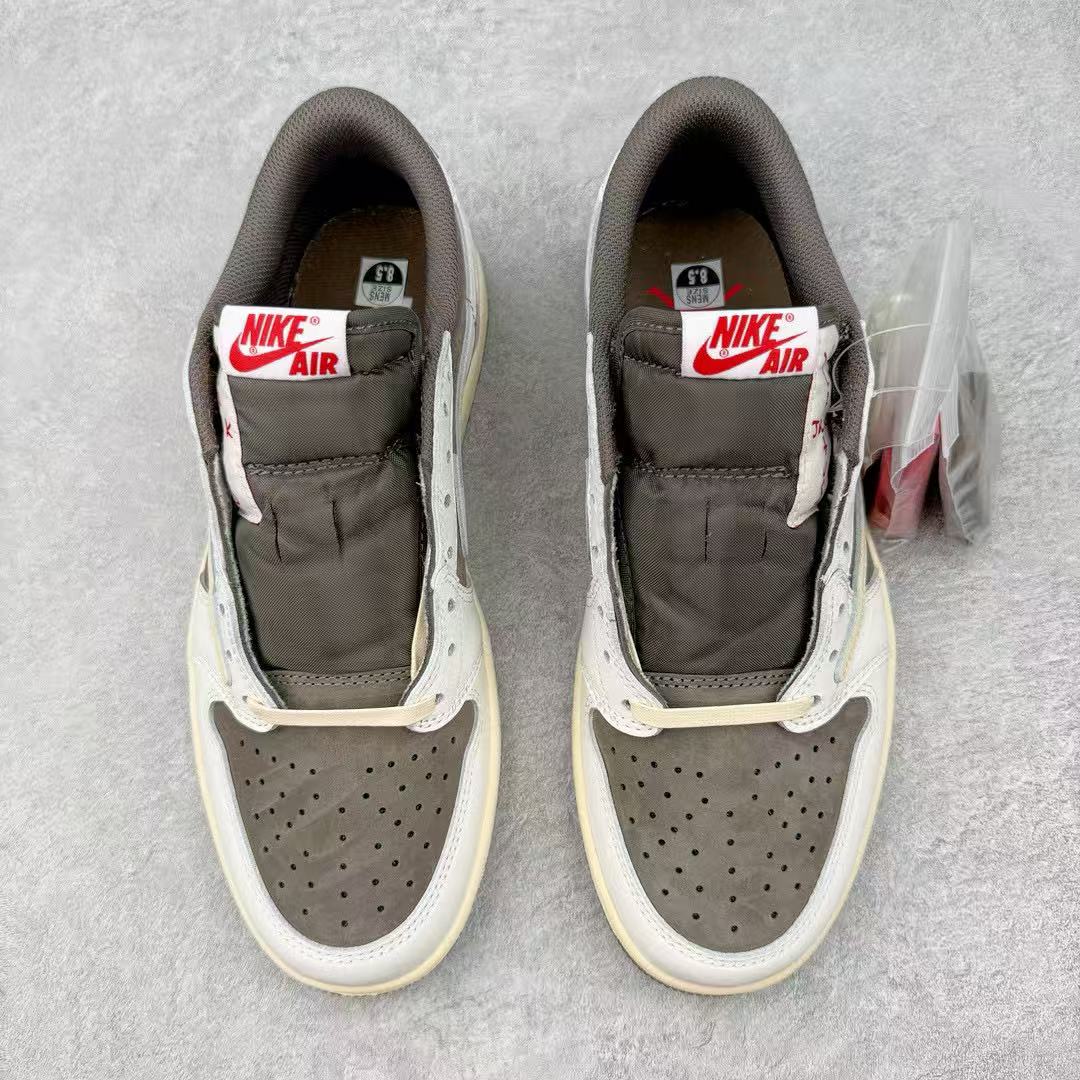 Nike Air Jordan 1 x TS Reverse Olive White Cream Leather Suede