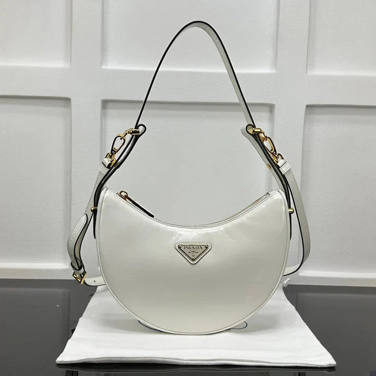 Prada 2026 Arque Shoulder Bag 22.5cm Patent Calfskin