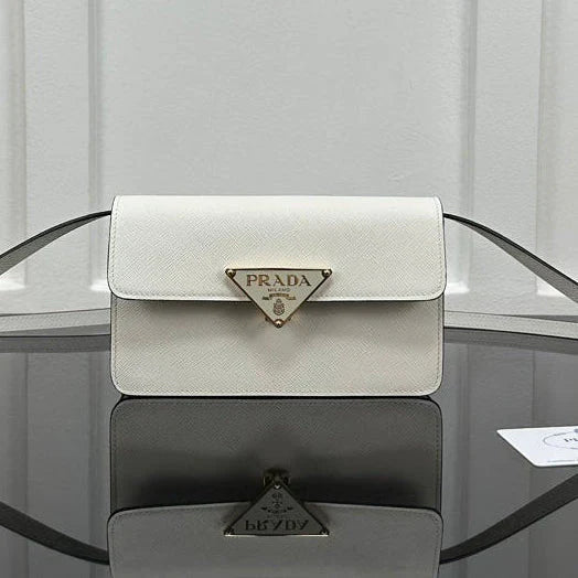 Prada 2026 Embleme Shoulder Bag 24.5cm Calfskin