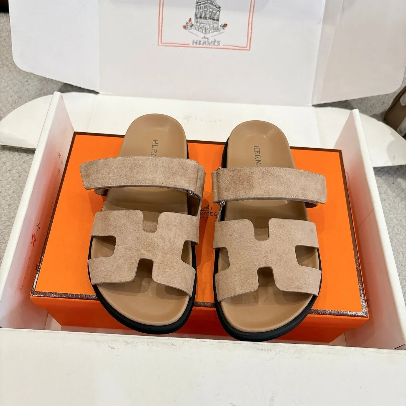Hermes 2026 Chypre Sandal Suede 595828