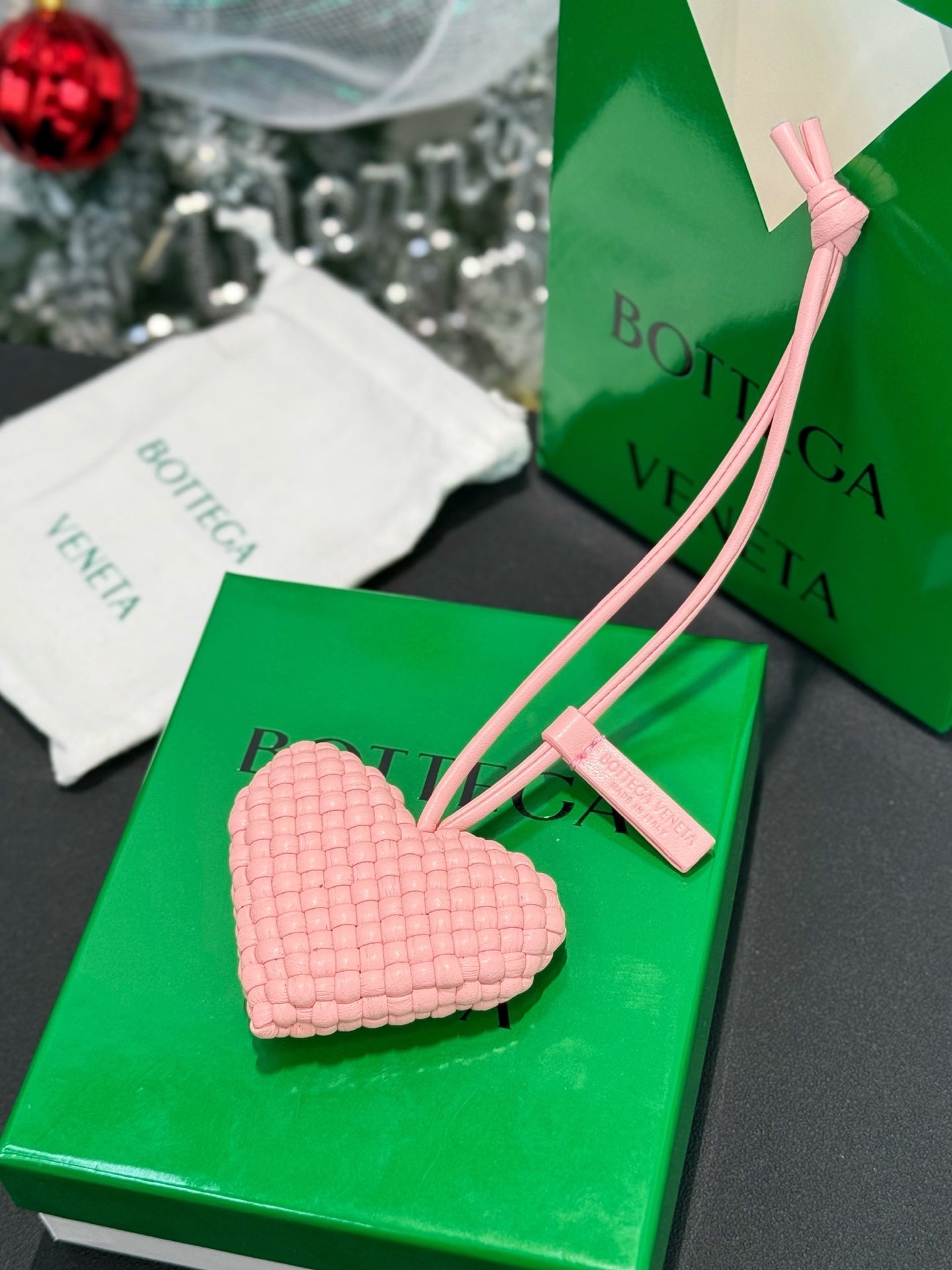 Bottega Veneta Heart Charm Lambskin