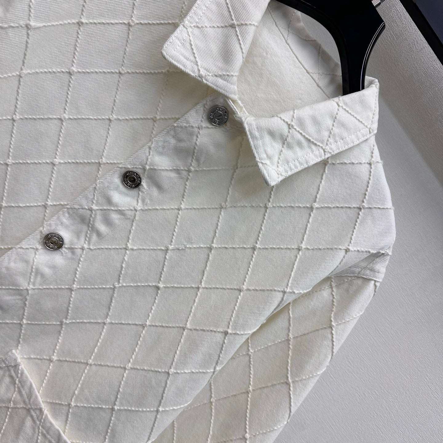 CC 26 Diamond Pattern Denim Shirt Jacket in Cotton
