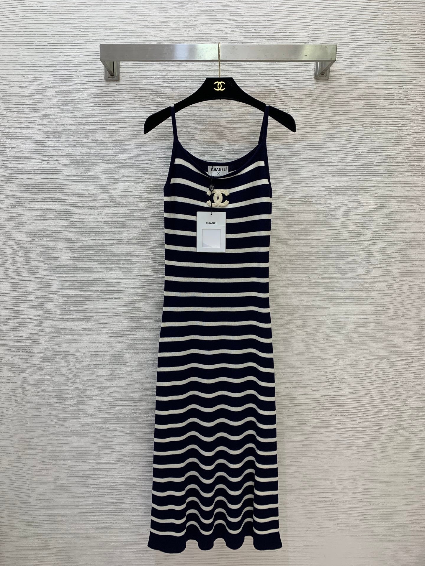 CC Striped Halter Knit Long Dress 411820