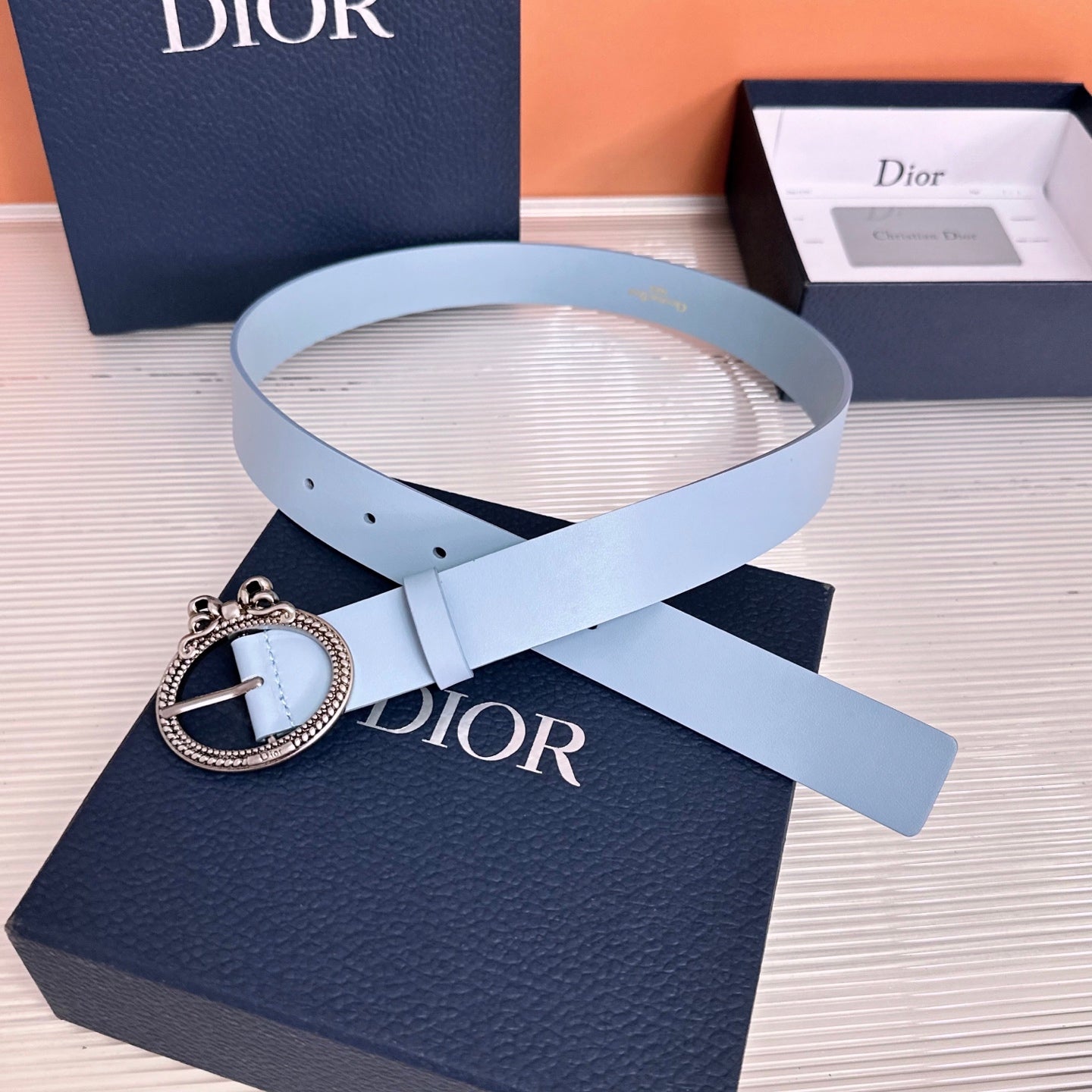 CD Médaillon Belt 3CM Bow Buckle Leather 213355