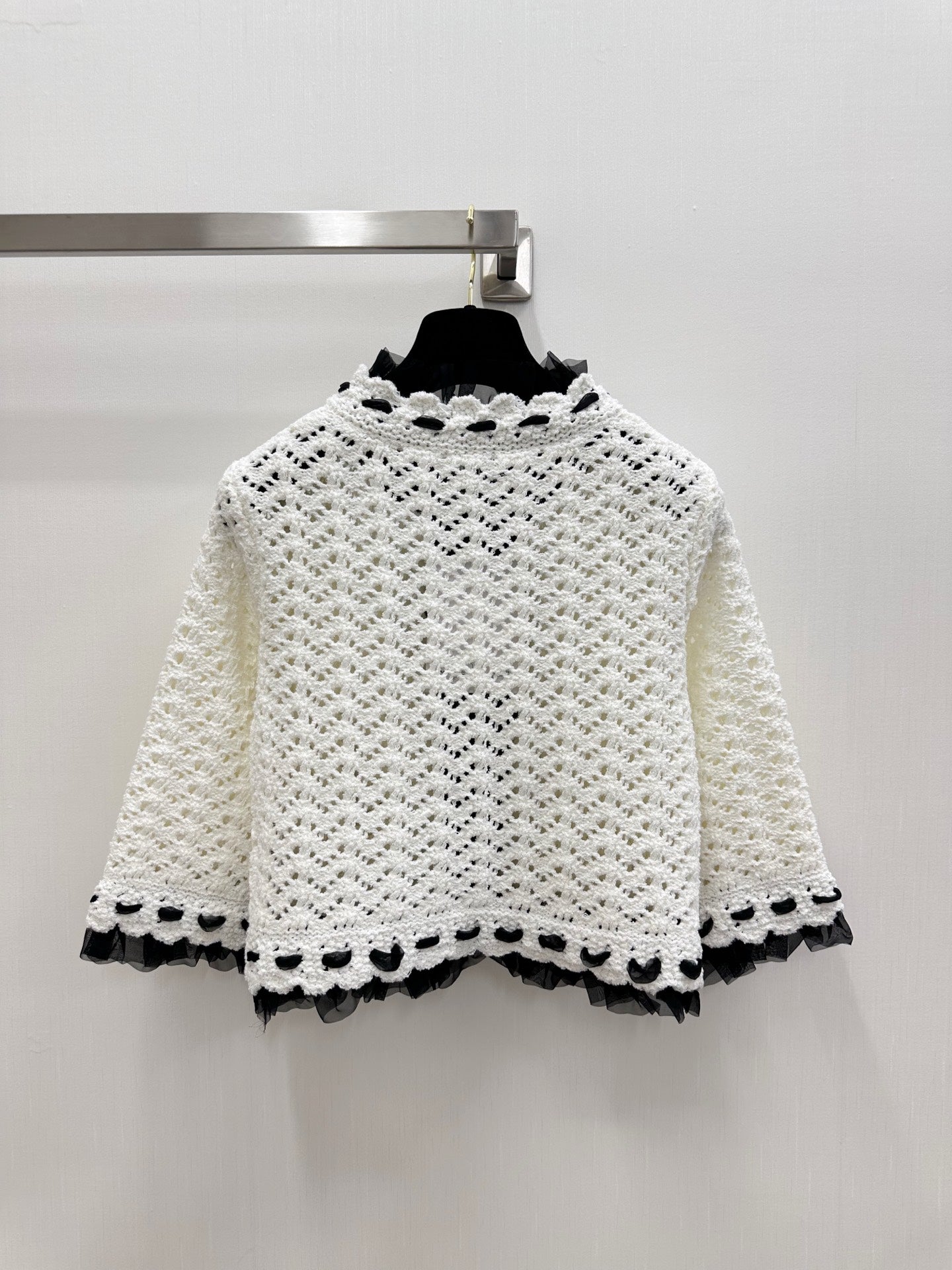 CC Crochet Jacket & Top Set White Tencel 756372